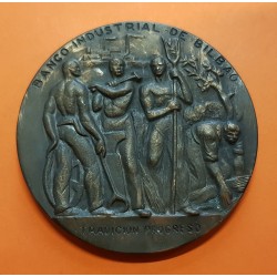 @OFERTA@ BILBAO MEDALLA 1964 1857 BANCO INDUSTRIAL DE BILBAO ESCUDO DE LA VILLA y TRABAJADORES VASCOS EN ALTOS HORNOS