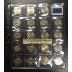 . ..2 EUROS 2015 BANDERA EUROPEA JUEGO 19 DE PAISES/MONEDAS SC