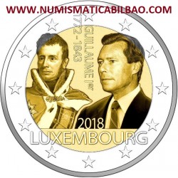 LUXEMBURGO 2 EUROS 2018 GRAN DUQUE GUILLERMO I 175 ANIVERSARIO DE SU MUERTE SC MONEDA CONMEMORATIVA Luxembourg coin