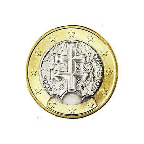 ESLOVAQUIA 1 EURO 2009 CRUZ SAGRADA MONEDA BIMETALICA SC SIN CIRCULAR Slovakia Slowakie 1€ coin