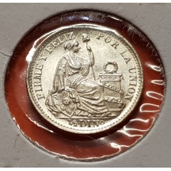 . 1 SOL 1934 PERU Ceca de Lima DAMA SENTADA PLATA BAJA MBC+