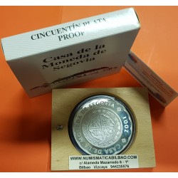 ESPAÑA 10000 PESETAS 2001 CASA DE LA MONEDA DE SEGOVIA MONEDA DE PLATA 5 Onzas ESTUCHE CERTIFICADO FNMT
