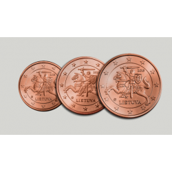 CYPRUS 1+2+5 CENTIMOS EURO 2008 COPPER UNC