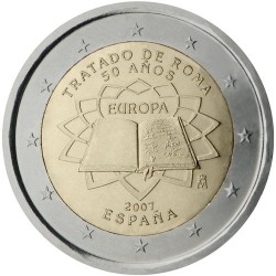 SPAIN 2 EUROS 2007 TEATRY OF ROME UNC BIMETALLIC