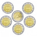 ALEMANIA 2 EUROS 2007 A+D+F+G+J TRATADO DE ROMA SC BIMETALICA 5 MONEDAS CONMEMORATIVAS