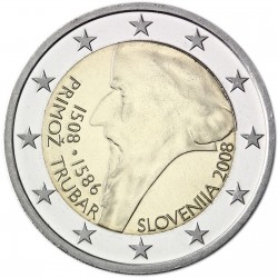 ESLOVENIA 2 EUROS 2008 PRIMOZ TRUBAR MONEDA BIMETALICA SC CONMEMORATIVA