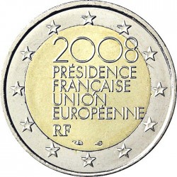 FRANCE 2 EUROS 2008 EU PRESIDENCY UNC BIMETALLIC