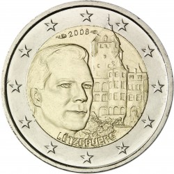 LUXEMBURG 2 EUROS 2008 HENRI & BERG CASTLE UNC BIMETALLIC