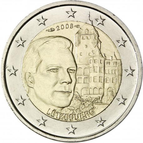 LUXEMBURGO 2 EUROS 2008 DUQUE HENRI y CASTILLO DE BERG MONEDA BIMETALICA SC CONMEMORATIVA