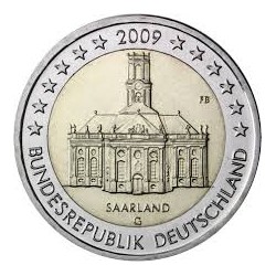 ALEMANIA 2 EUROS 2009 IGLESIA EN SAARLAND SC MONEDA BIMETALICA CONMEMORATIVA Germany BRD