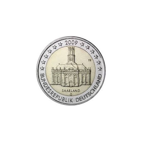 ALEMANIA 2 EUROS 2009 IGLESIA EN SAARLAND SC MONEDA BIMETALICA CONMEMORATIVA Germany BRD