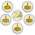 ALEMANIA 2 EUROS 2009 A+D+F+G+J IGLESIA en SAARLAND SC 5 MONEDAS BIMETALICAS Germany BRD