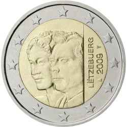 LUXEMBURG 2 EUROS 2009 HENRI & CHARLOTTE UNC BIMETALLIC