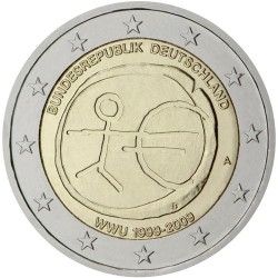 ALEMANIA 2 EUROS 2009 EMU 10 ANIVERSARIO MONEDA BIMETALICA SC Germany BRD