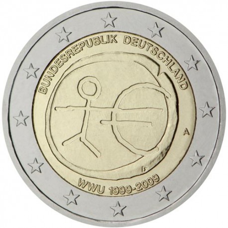 ALEMANIA 2 EUROS 2009 EMU 10 ANIVERSARIO MONEDA BIMETALICA SC Germany BRD