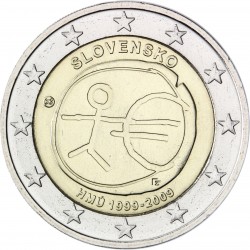 SLOVAKIA 2 EUROS 2009 EMU ANIVERSARY UNC BIMETALLIC