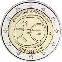 FRANCE 2 EUROS 2009 EMU ANNIVERSARY UNC BIMETALLIC