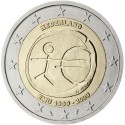 HOLANDA 2 EUROS 2009 EMU 10 ANIVERSARIO @ESCASA@ MONEDA BIMETALICA SC The Netherlands