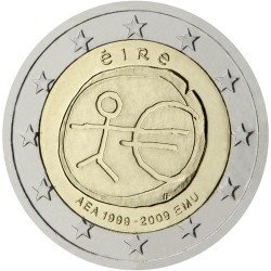 EIRE 2 EUROS 2009 ANNIVERSARY EMU UNC BIMETALLIC