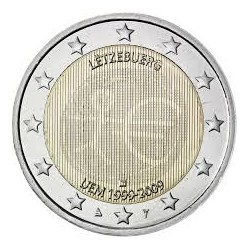 LUXEMBURG 2 EUROS 2009 EMU ANNIVERSARY UNC BIMETALLIC