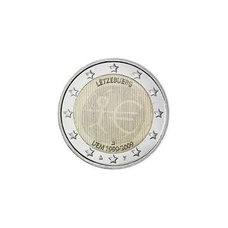 LUXEMBURGO 2 EUROS 2009 EMU 10 ANIVERSARIO MONEDA BIMETALICA SC Luxembourg