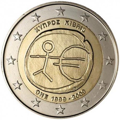 CHIPRE 2 EUROS 2009 EMU 10 ANIVERSARIO MONEDA BIMETALICA SC Cyprus Zypern