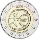 MALTA 2 EUROS 2009 EMU 10 ANIVERSARIO MONEDA BIMETALICA SC
