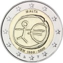 MALTA 2 EUROS 2009 EMU 10 ANIVERSARIO MONEDA BIMETALICA SC