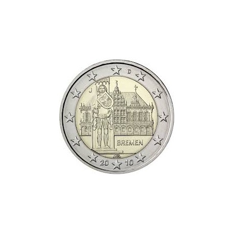 ALEMANIA 2 EUROS 2010 IGLESIA EN EL ESTADO FEDERADO DE BREMEN SC MONEDA BIMETALICA CONMEMORATIVA Germany BRD