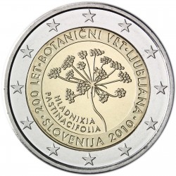 ESLOVENIA 2 EUROS 2010 JARDIN BOTANICO DE LIUBLIANA CENTENARIO SC MONEDA BIMETALICA CONMEMORATIVA Slovenia Slovenija