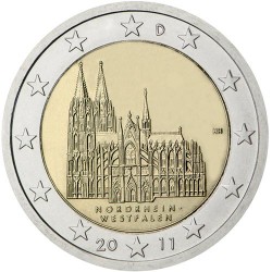 2€ EUROS 2011 ALEMANIA Letra J CATEDRAL COLONIA SC BIMETALICA