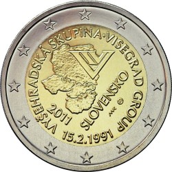 SLOVAKIA 2 EUROS 2011 VISEGRADO TEATRY UNC BIMETALLIC