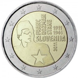 SLOVENIA 2 EUROS 2011 FRANC ROZMAN UNC BIMETALLIC