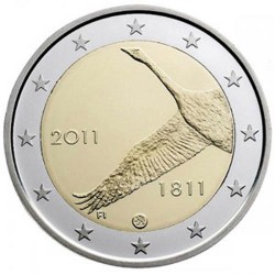 FINLANDIA 2 EUROS 2011 PAJARO BICENTENARIO DEL SOUMEN PANKKI FINLANDS BANK SC BIMETALICA MONEDA CONMEMORATIVA Finnland