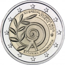 GRECIA 2 EUROS 2011 PARAOLIMPIADA DE ATENAS SPECIAL OLYMPICS SC BIMETALICA MONEDA CONMEMORATIVA Greece