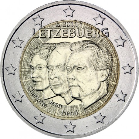 LUXEMBURGO 2 EUROS 2011 BUSTOS DE 3 DUQUES JEAN - HENRI - CHARLOTTE SC BIMETALICA MONEDA CONMEMORATIVA Luxembourg