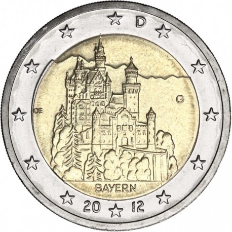 ALEMANIA 2 EUROS 2012 CASTILLO en BAYERN SC BIMETALICA MONEDA CONMEMORATIVA Germany BRD