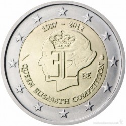 BELGIUM 2 EUROS 2012 QUEEN ELISABETH MUSIC UNC BIMETALLIC