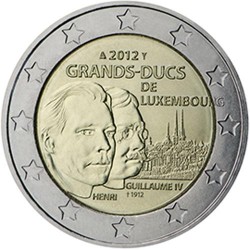 LUXEMBURG 2 EUROS 2012 GUILLERMO IV UNC BIMETALLIC