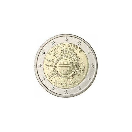 CHIPRE 2 EUROS 2012 X ANIVERSARIO DEL EURO SC MONEDA CONMEMORATIVA BIMETALICA Cyprus Zypern