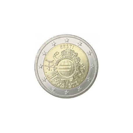 ESTONIA 2 EUROS 2012 X ANIVERSARIO DEL EURO SC MONEDA CONMEMORATIVA BIMETALICA Eesti