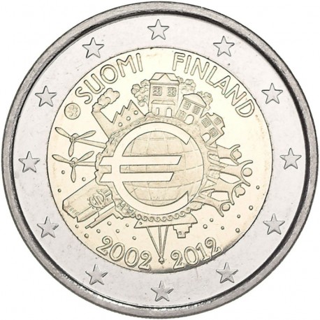 FINLANDIA 2 EUROS 2012 X ANIVERSARIO DEL EURO SC MONEDA CONMEMORATIVA BIMETALICA Finnland