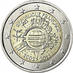 FRANCE 2 EUROS 2009 X ANNIVERSARY UNC BIMETALLIC