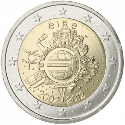 EIRE 2 EUROS 2009 X ANNIVERSARY EMU UNC BIMETALLIC