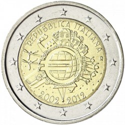 ITALY 2 EUROS 2012 X ANNIVERSARY UNC BIMETALLIC