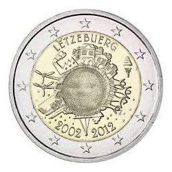 LUXEMBURG 2 EUROS 2012 X ANNIVERSARY UNC BIMETALLIC