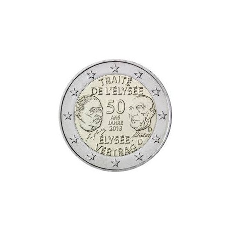 ALEMANIA 2 EUROS 2013 TRATADO del ELISEO 50 ANIVERSARIO SC MONEDA CONMEMORATIVA Germany BRD