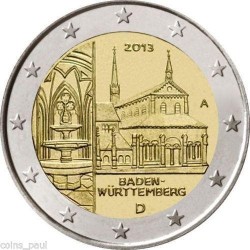 2€ EUROS 2013 ALEMANIA Letra G IGLESIA BADEN SC BIMETALICA