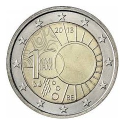 BELGICA 2 EUROS 2013 INSTITUTO METEREOLOGICO 100 ANIVERSARIO SC MONEDA CONMEMORATIVA Belgium Belgique