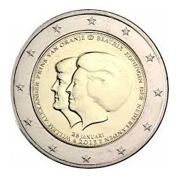 HOLANDA 2 EUROS 2013 CAMBIO DE TRONO REINA BEATRIZ y REY GUILLERMO SC MONEDA CONMEMORATIVA The Netherlands